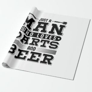 Nur ein Mann, der Darts und Bier Lieben Geschenkpapier