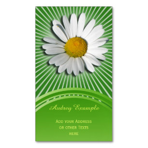 Nur ein Marguerite Blossom + Ihr Backgr. Ideen Magnetische Visitenkarte