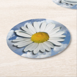 Nur ein Marguerite Blossom + Ihr Text und Ihre Ide Runder Pappuntersetzer