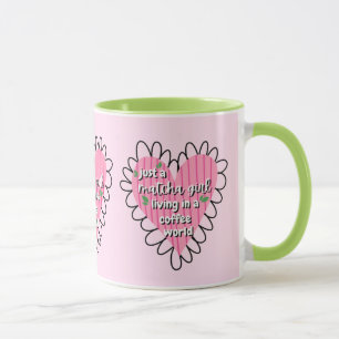 Nur ein Matcha-Mädchen Herz Ästhetik – Rosa Cute Tasse