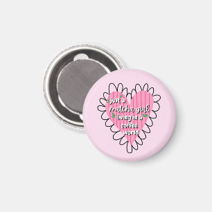 Nur ein Matcha-Mädchen Herz Ästhetik – Rosa Süß Magnet