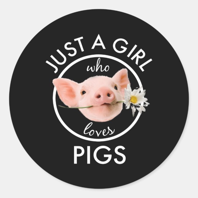 Nur ein Mensch, der Schweine Liebe Runder Aufkleber (Vorderseite)
