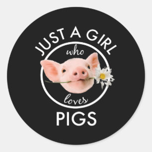 Nur ein Mensch, der Schweine Liebe Runder Aufkleber