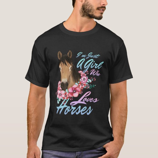 Nur ein Mensch Liebe Pferde T-Shirt (Vorderseite)