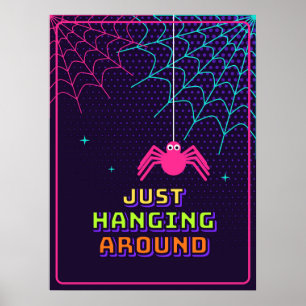 Nur ein Neonschild zu Halloween Poster
