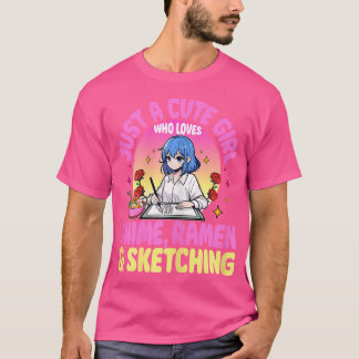 Nur ein Niedliches Mädchen, das Lieben skizziert A T-Shirt
