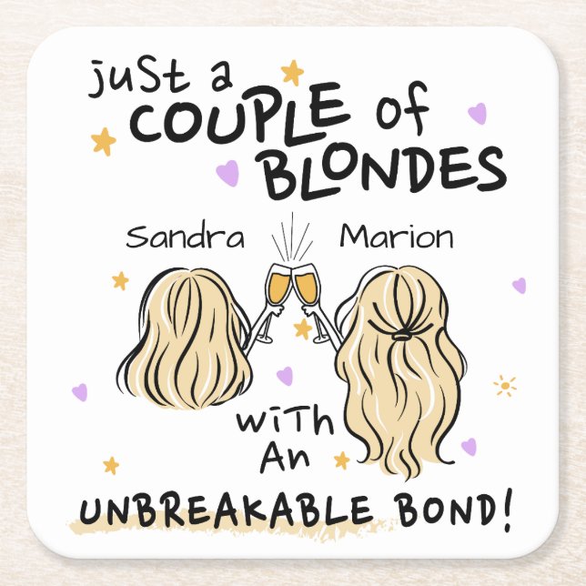 "Nur ein paar Blondinen" Individuelle Name, Unters Rechteckiger Pappuntersetzer (Vorderseite)