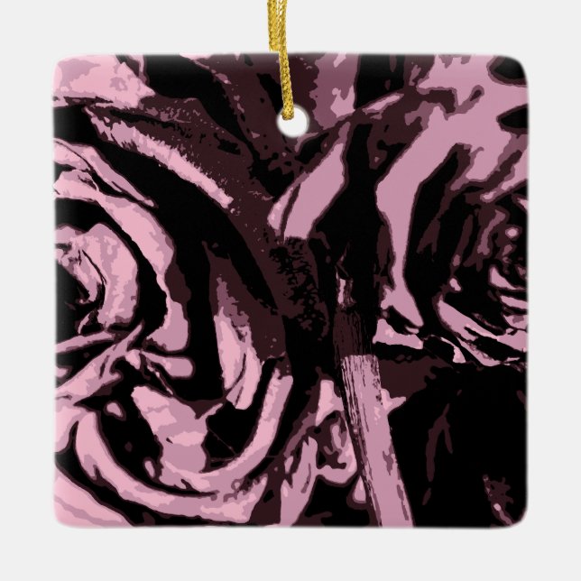 Nur ein paar Rose Keramikornament (Vorderseite)