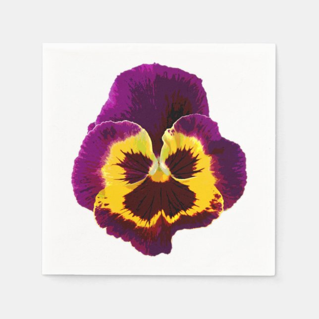 Nur ein Pansy Blossom + Ihr Text & Ideen Serviette (Vorderseite)