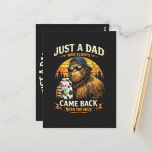 Nur ein Papa, der immer mit der Milch zurückkam Postkarte