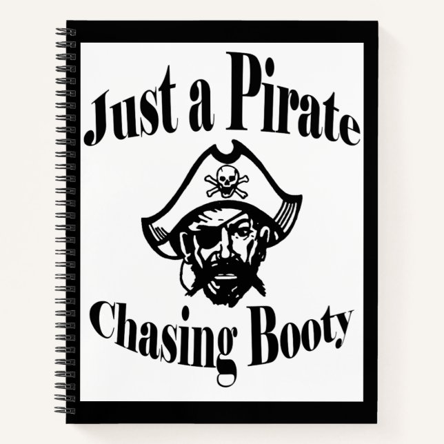 Nur ein Piratenjäger-Hintern - Schwarzes Gesicht Notizbuch (Vorderseite)