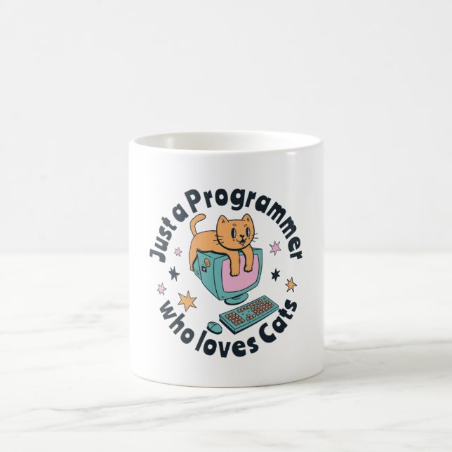 Nur ein Programmierer, der Katzen liebt Kaffeetasse (Mittel)