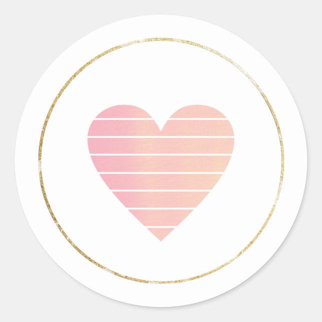 Nur ein schlichtes, rosa Zentrum der Liebe minimal Runder Aufkleber (Vorderseite)