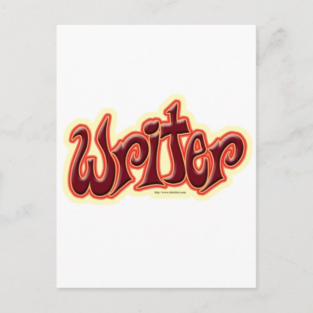 Nur ein Schriftsteller rot Postkarte (Vorderseite)
