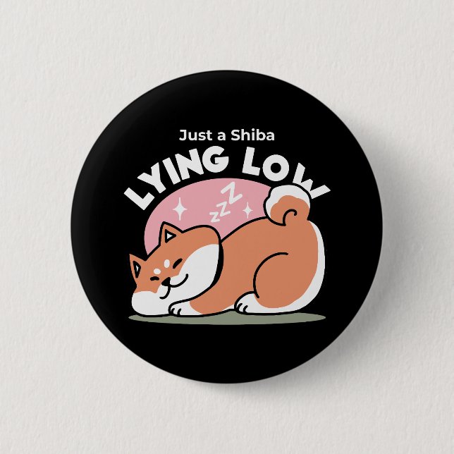Nur ein Shiba, der niedrig fliegt: Niedliches Shib Button (Vorderseite)