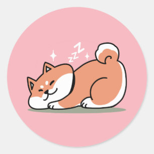 Nur ein Shiba, der niedrig fliegt: Niedliches Shib Runder Aufkleber