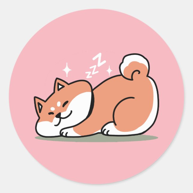 Nur ein Shiba, der niedrig fliegt: Niedliches Shib Runder Aufkleber (Vorderseite)