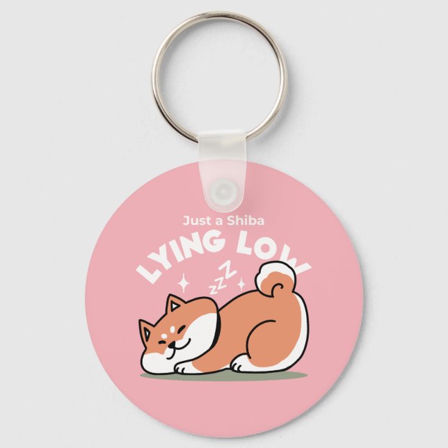 Nur ein Shiba, der niedrig fliegt: Niedliches Shib Schlüsselanhänger (Vorderseite)