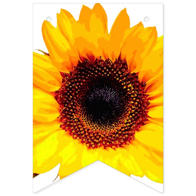 Nur ein Sonnenblume Blossom + Ihr Backgr. Ideen Wimpelkette (Erste Fahne)