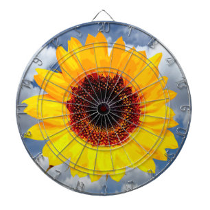 Nur ein Sonnenblumen-Blossom + Ihr Text und Ihre I Dartscheibe