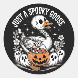 Nur ein spooky Goose Halloween-Aufkleber – Cute Fu Runder Aufkleber