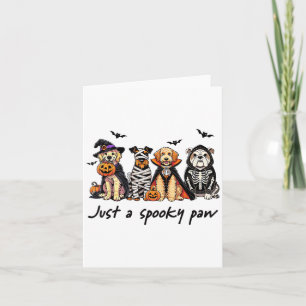 Nur ein Spooky Paw Funny Hund Halloween Ghost Cost Karte