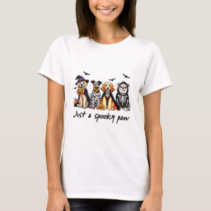 Nur ein spöttisches Paw Retro Dog Ghost Halloween T-Shirt