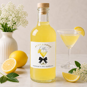 Nur ein Tropfen Älter Lemon Drop Schwarze Schleife Alkoholflaschenetikett