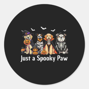Nur ein unheimlich paw Halloween Hund über Herbst  Runder Aufkleber