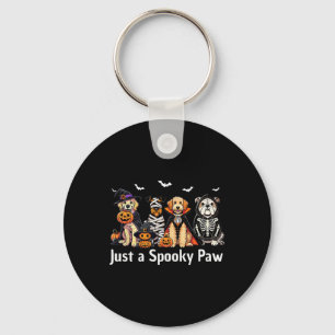 Nur ein unheimlich paw Halloween Hund über Herbst Schlüsselanhänger