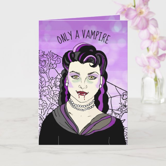 NUR ein Vampir, kann Liebe für immer Romantik Karte (Orchidee)