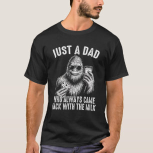 Nur ein Vater, der immer wieder mit dem Milchfaden T-Shirt