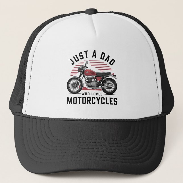 Nur ein Vater, der Motorräder Liebe Truckerkappe (Vorderseite)