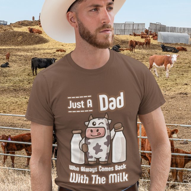 Nur ein Vater Funny Cow mit Milk Vater Jokes Men's T-Shirt (Von Creator hochgeladen)