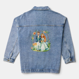 Nur ein verheiratetes Aquarellpaar Jeansjacke
