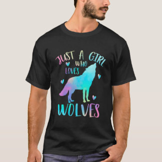 Nur ein Wasserfarbenwolf, der Wölfe liebt T-Shirt