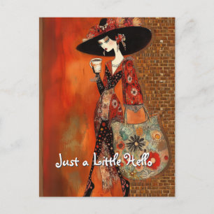 Nur ein wenig hallo Kaffee und Handtasche Postkarte