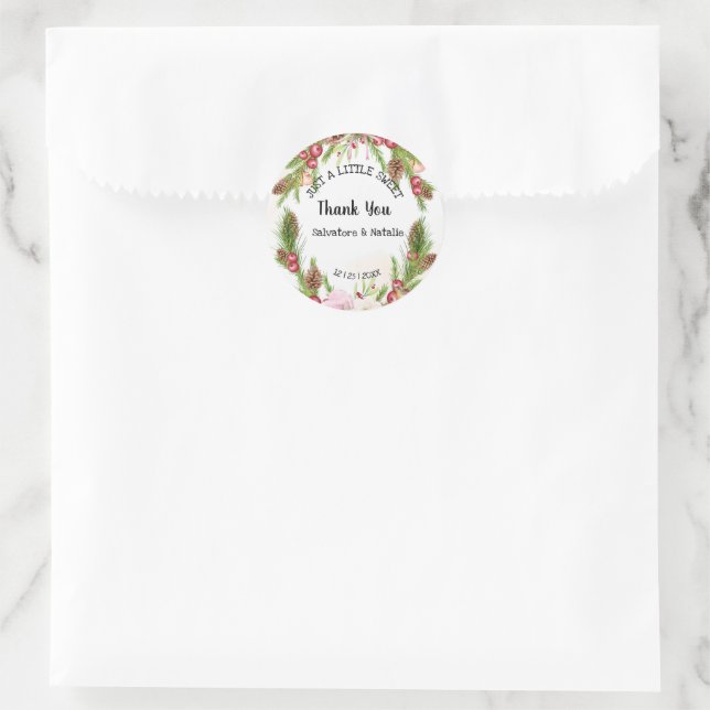 Nur ein wenig süße Leckerei Weihnachten Gastgesche Runder Aufkleber (Tasche)