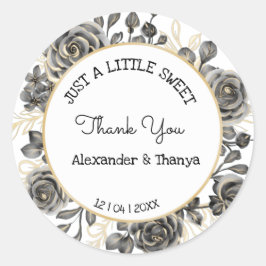 Nur ein wenig SweetTreat Black Rose Gastgeschenk H Runder Aufkleber