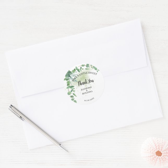 Nur ein wenig SweetTreat Eukalyptus WeddingFavor Runder Aufkleber (Umschlag)