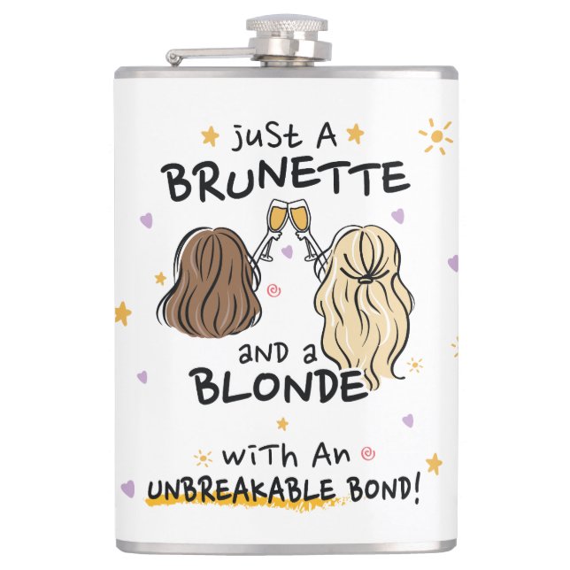 Nur eine brünette und eine blonde Flasche Flachmann (Vorderseite)