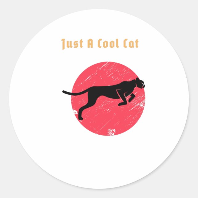 Nur eine Coole Katze - Panther Runder Aufkleber (Vorderseite)