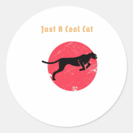 Nur eine Coole Katze - Panther Runder Aufkleber