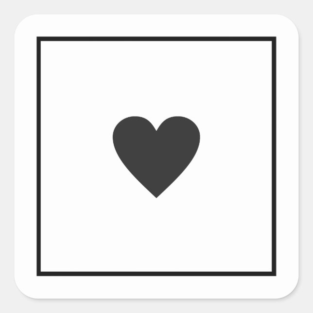 Nur eine einfache Hochzeit in schwarzer Liebe Quadratischer Aufkleber (Vorderseite)