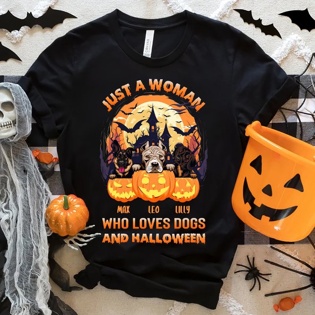 Nur eine Frau, die Hunde und Halloween Lieben T-Shirt (Von Creator hochgeladen)