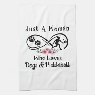 Nur eine Frau, die Hunde und Pickleball Liebe Geschirrtuch