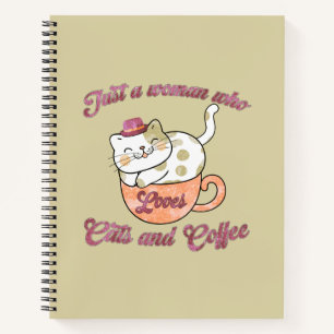 Nur eine Frau, die Katzen und Kaffee Liebe Notizbuch
