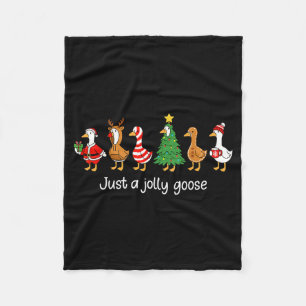 Nur eine fröhliche Gans Lustiges Weihnachten für M Fleecedecke