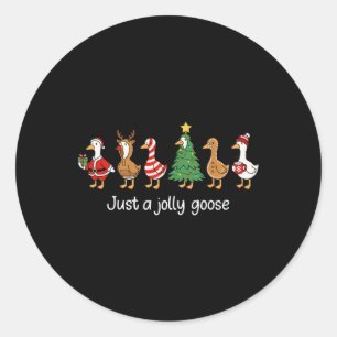Nur eine fröhliche Gans Lustiges Weihnachten für M Runder Aufkleber
