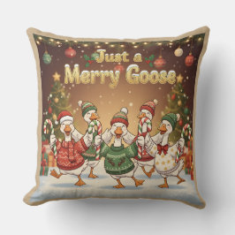 Nur eine fröhliche Gans | Lustiges Weihnachtsgans- Kissen
